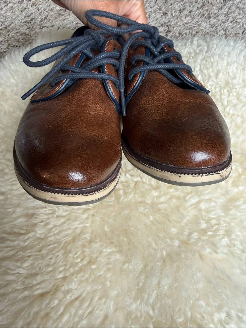 Boys Brown Dress Lace-Up Shoes